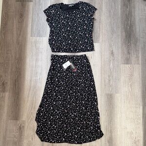 Briggs New York Black and Pink Floral Top